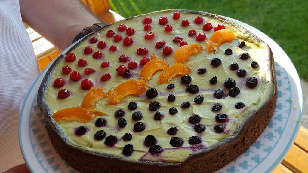 brownie cu mascarpone si matcha
